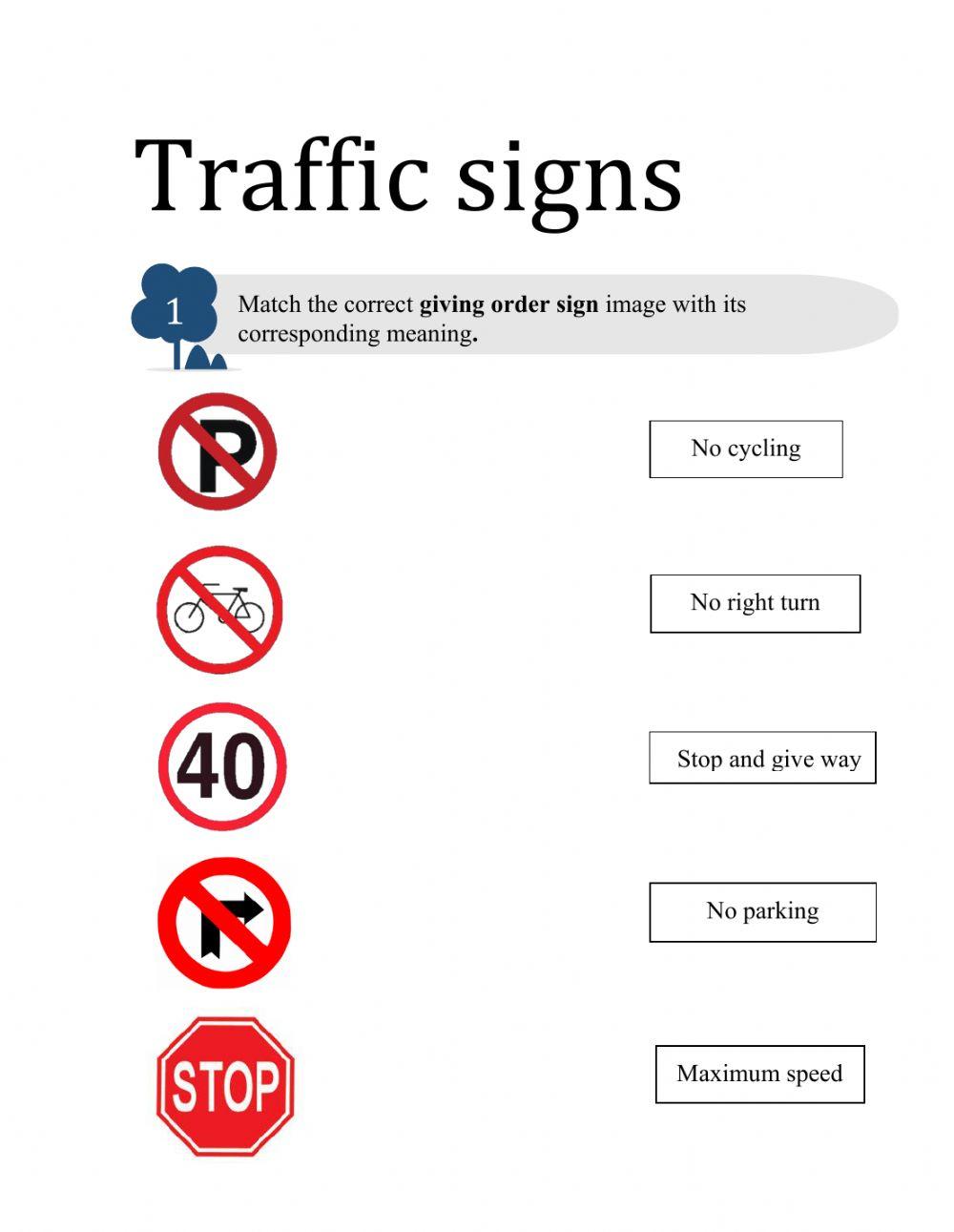 Giving order signs