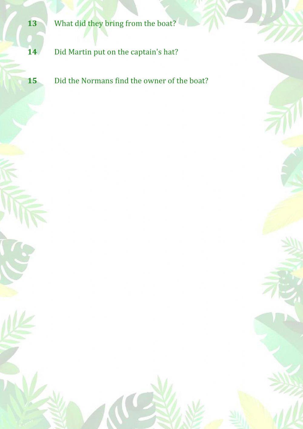 Fruit  Tree Island questions