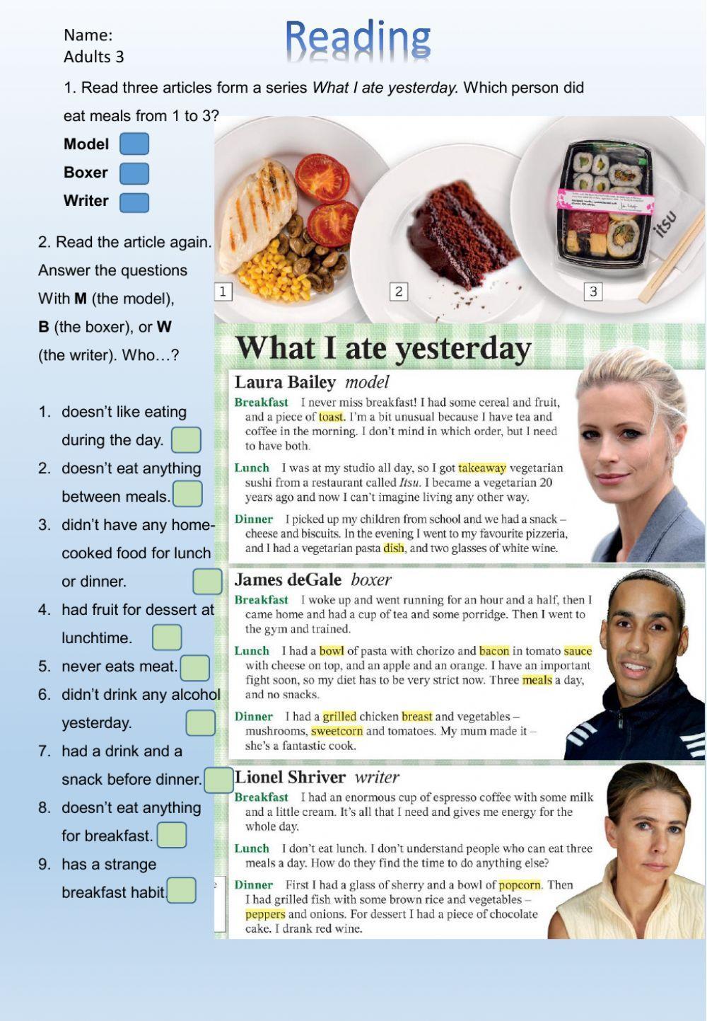 Reading comprehension