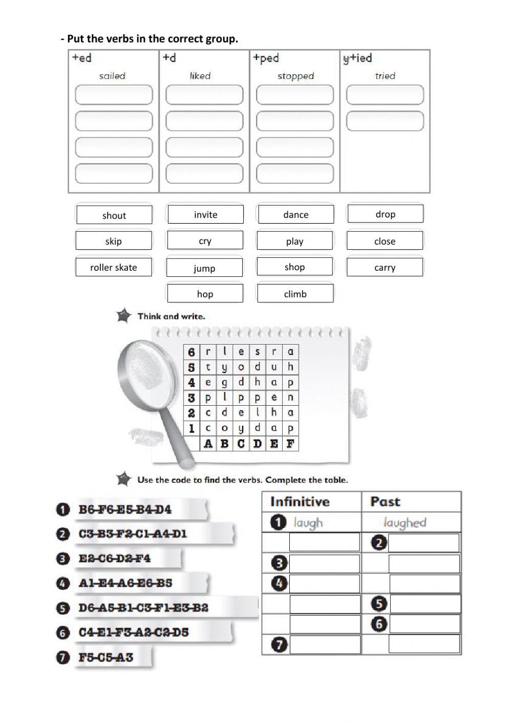 Regular Verbs Activities