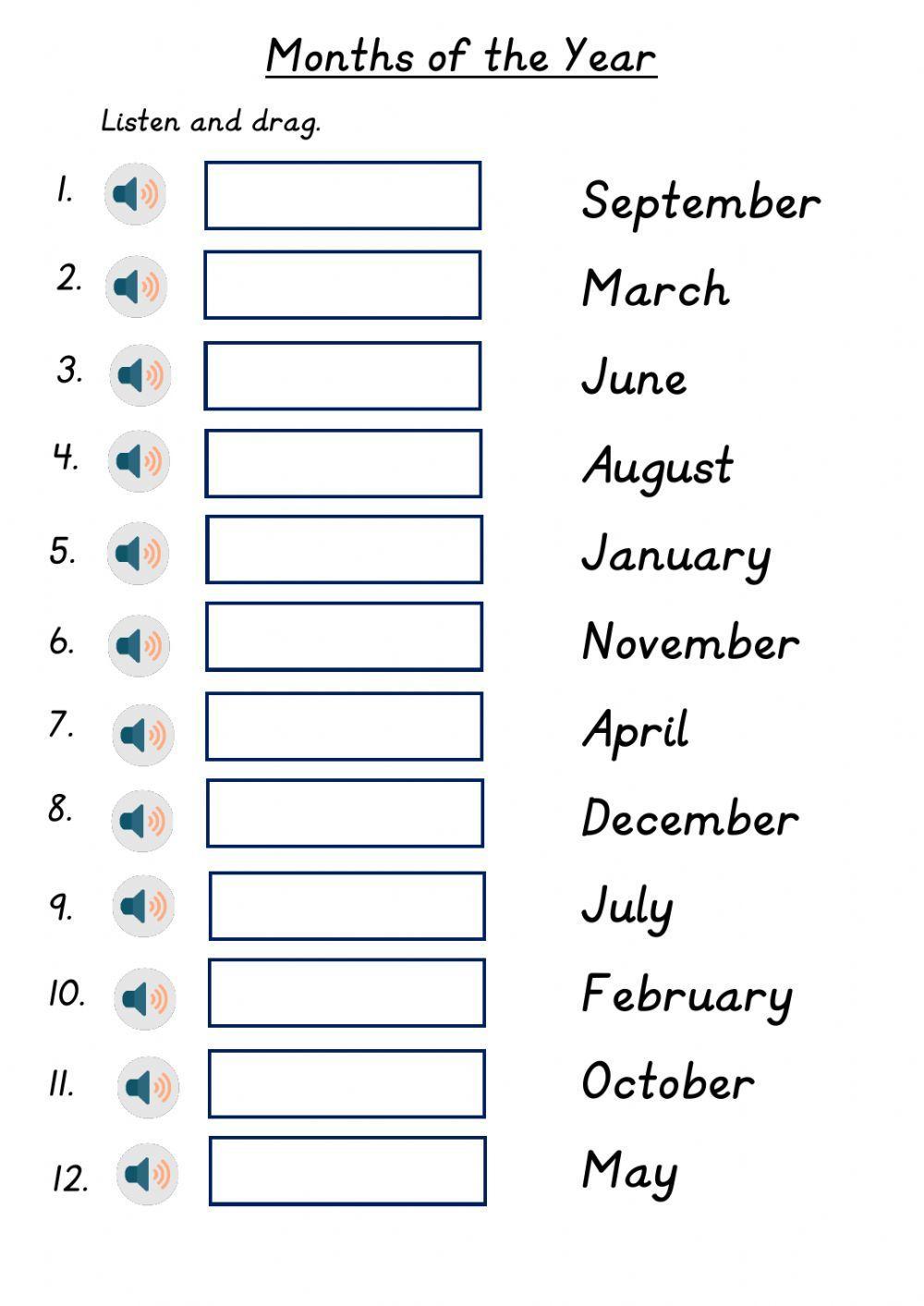 Months of the Year Months of the Year