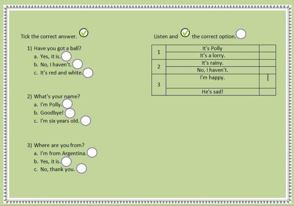 Listen or read and choose worksheet | Live Worksheets