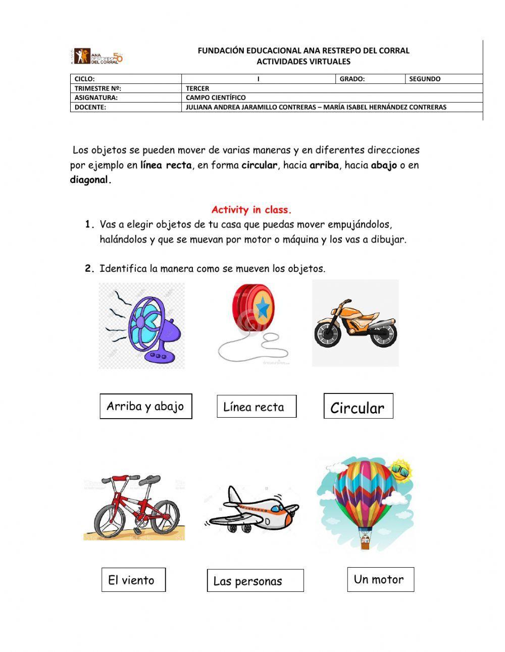 Movimiento de los objetos