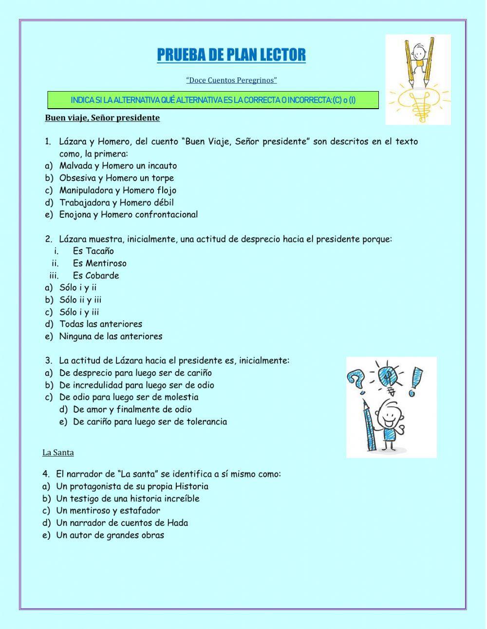 Prueba de Plan lector: -Me alquilo para soñar-