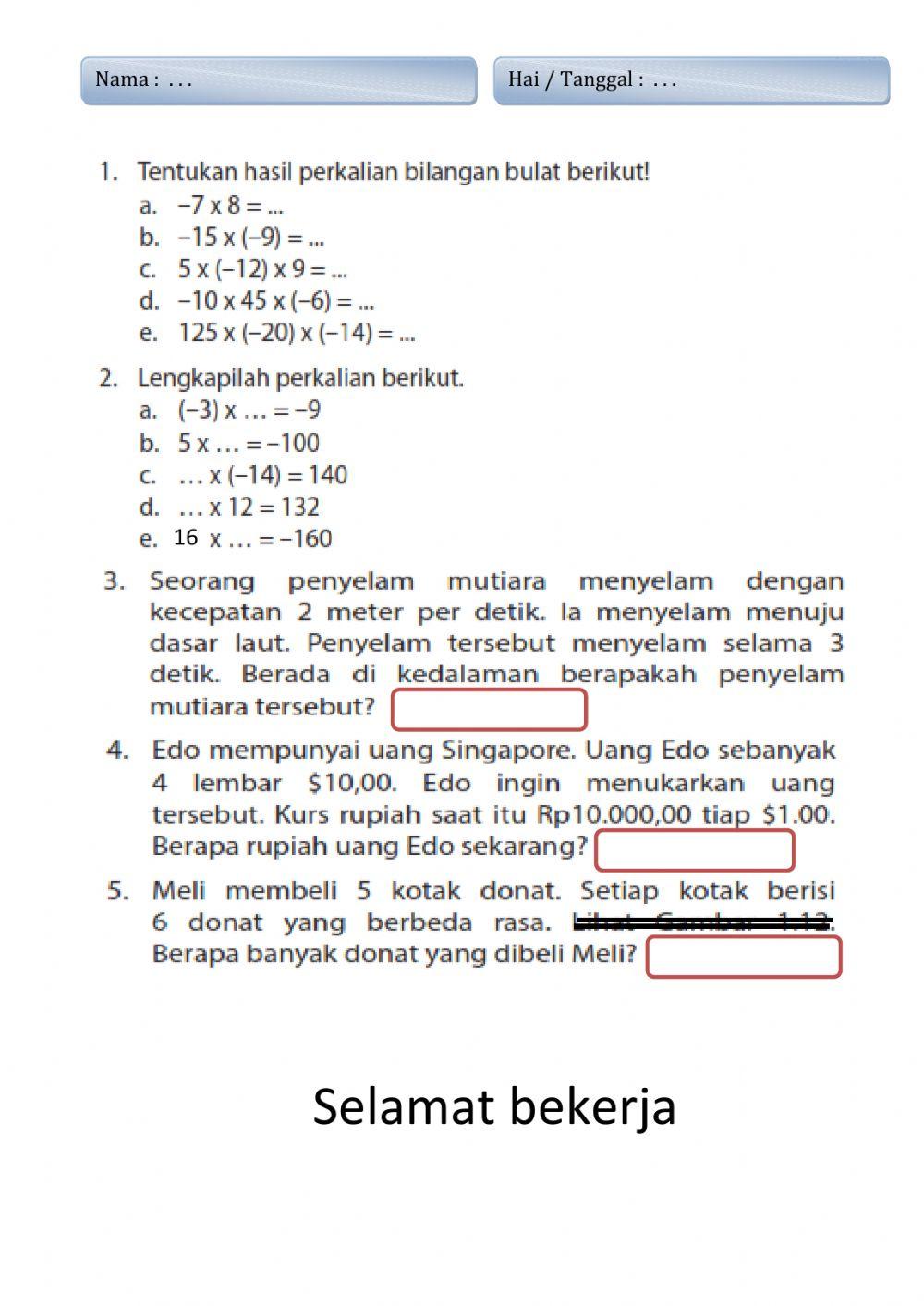 Soal Latihan Matematika