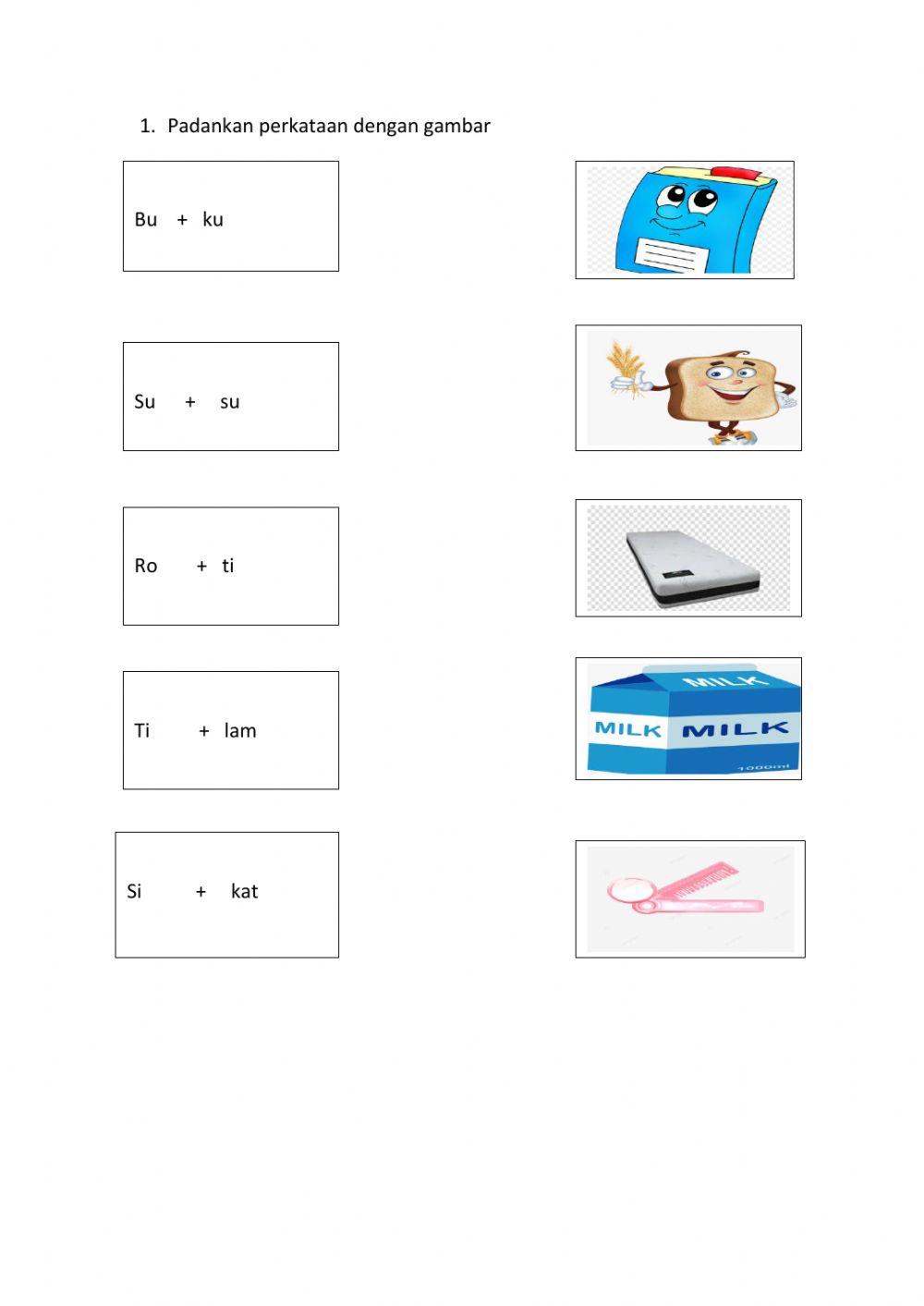 Padankan suku kata dengan gambar