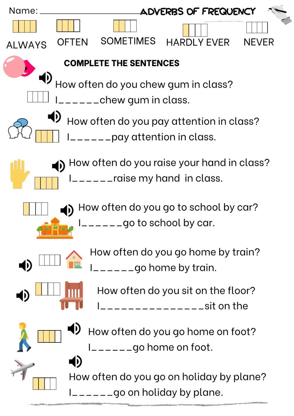 Adverbs of frequency