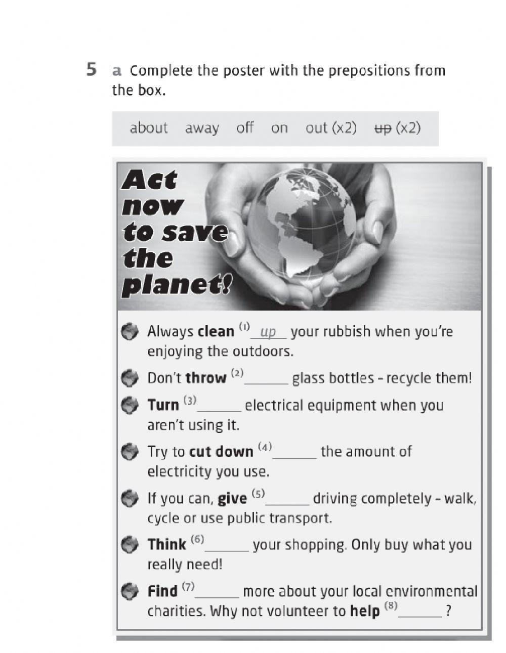 Environment prasal verbs