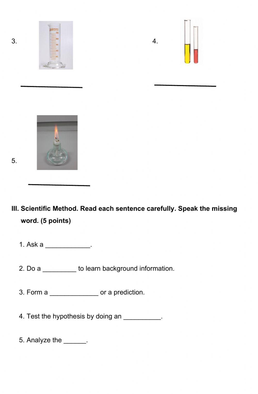 1st. Qtr. Quiz No. 1 Grade 5 - Science