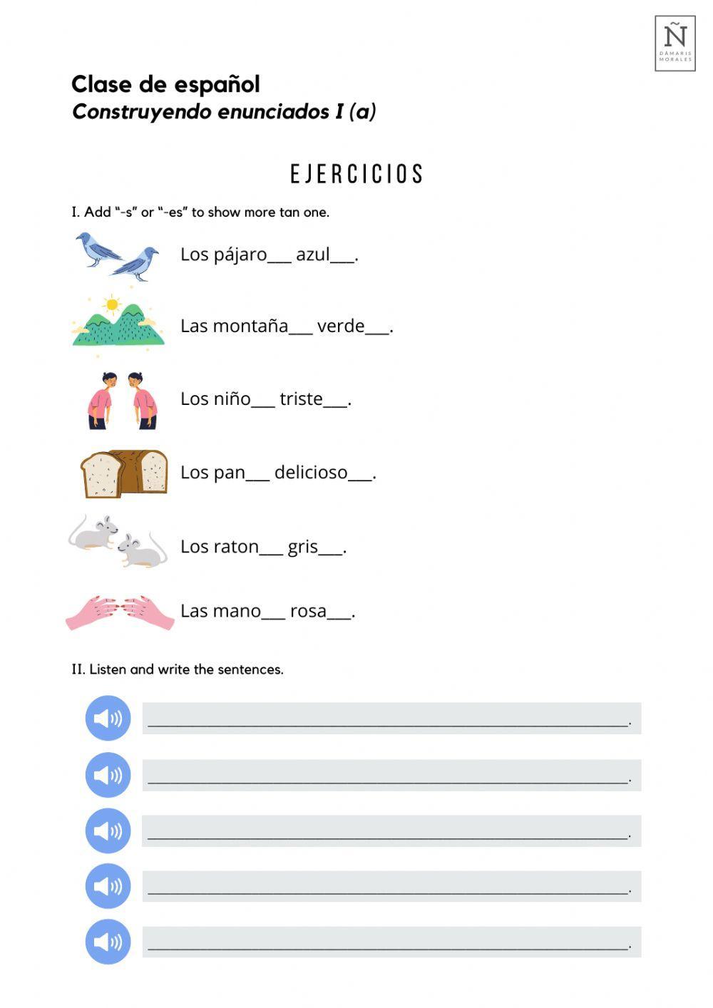 Construyendo enunciados I (a)