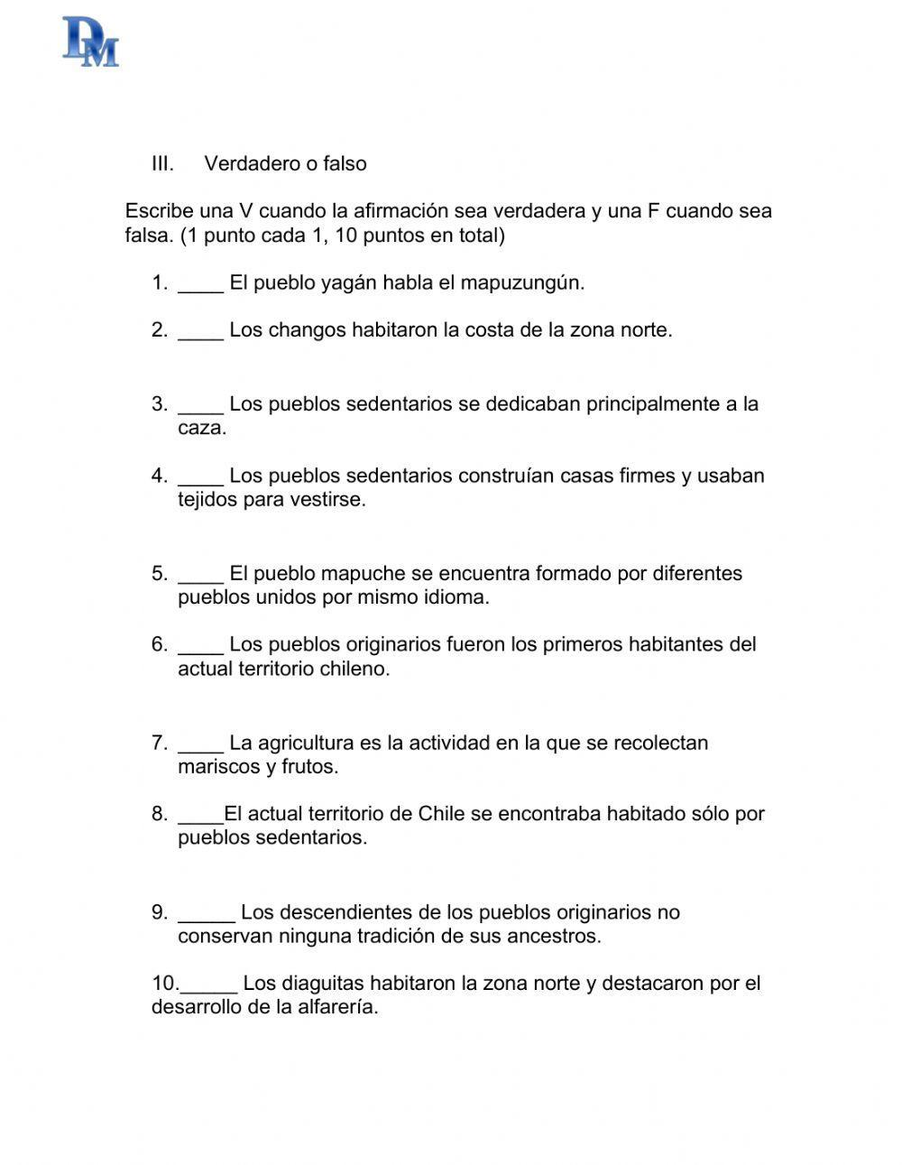 Evaluación pueblos originarios de Chile