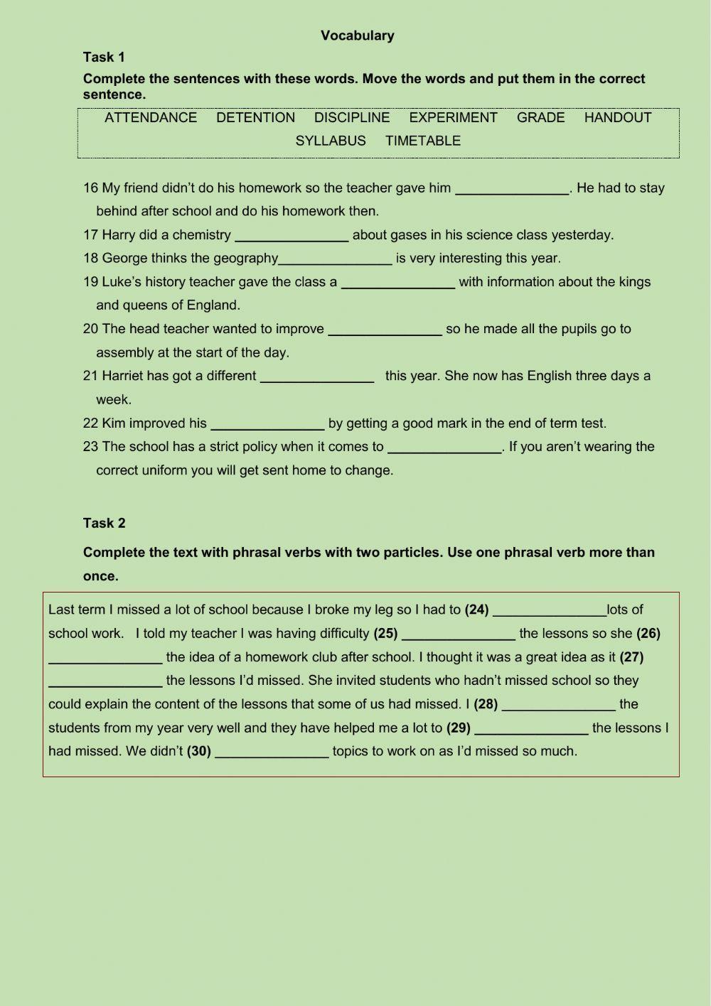 FCE Use of English Test - Unit 3