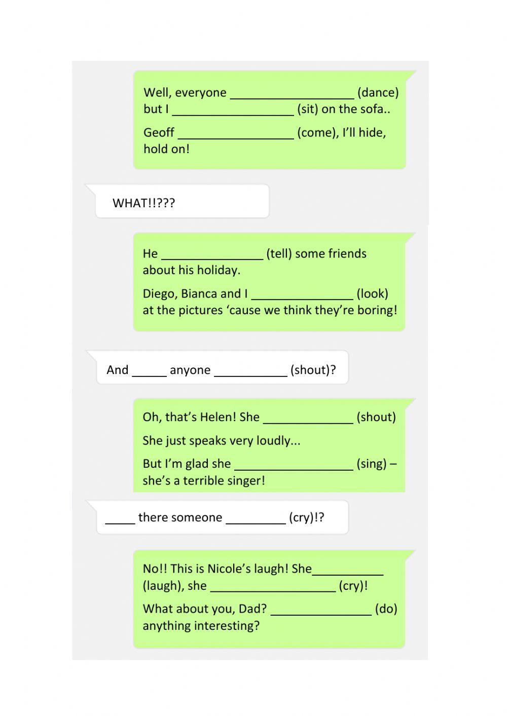 Using Present Continuous - Chat