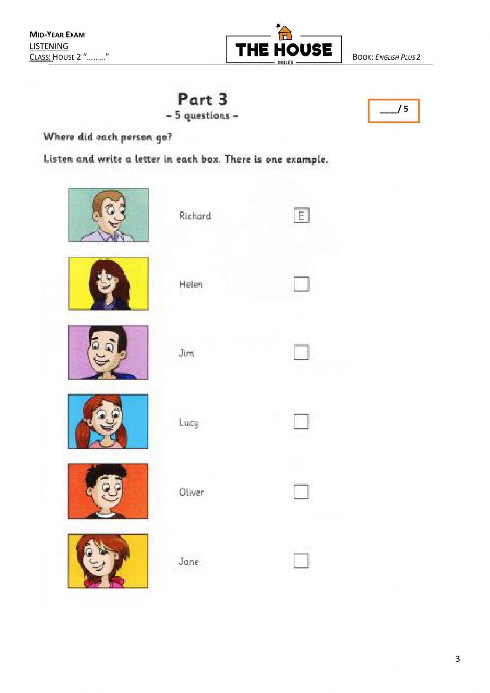 H2 MID YEAR EXAM - LISTENING