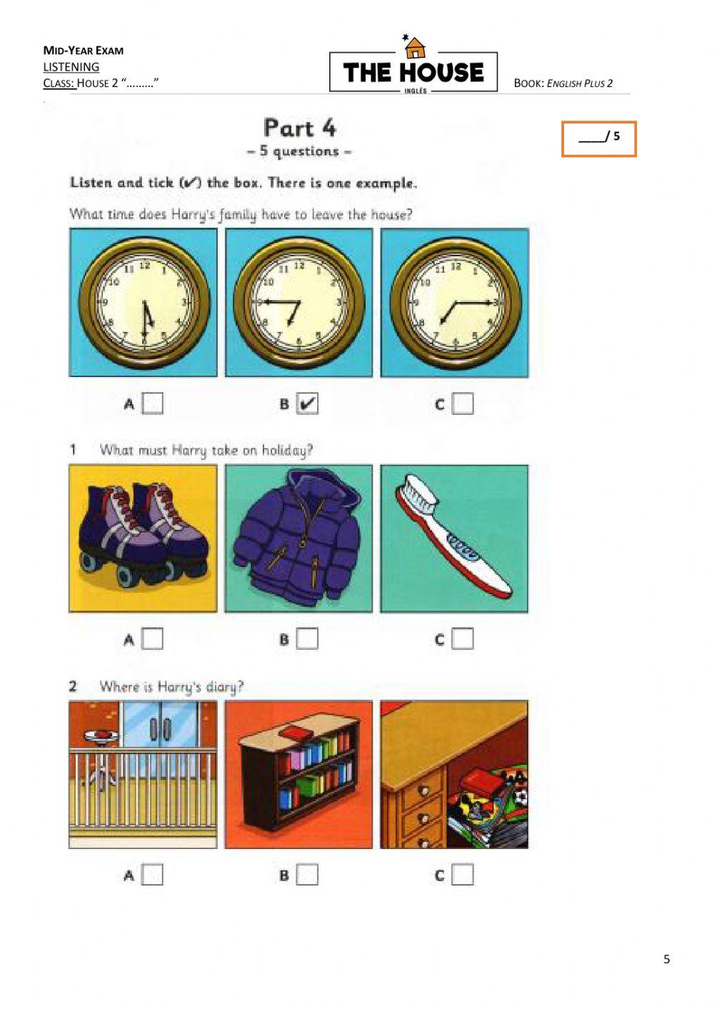 H2 MID YEAR EXAM - LISTENING