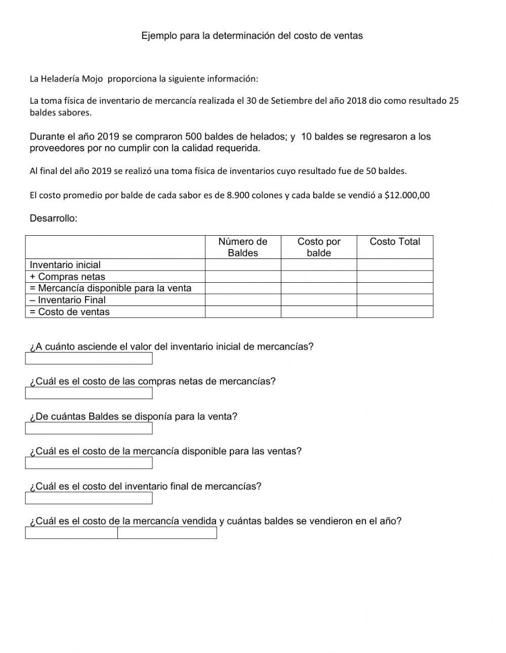 Practica de Costo de Ventas