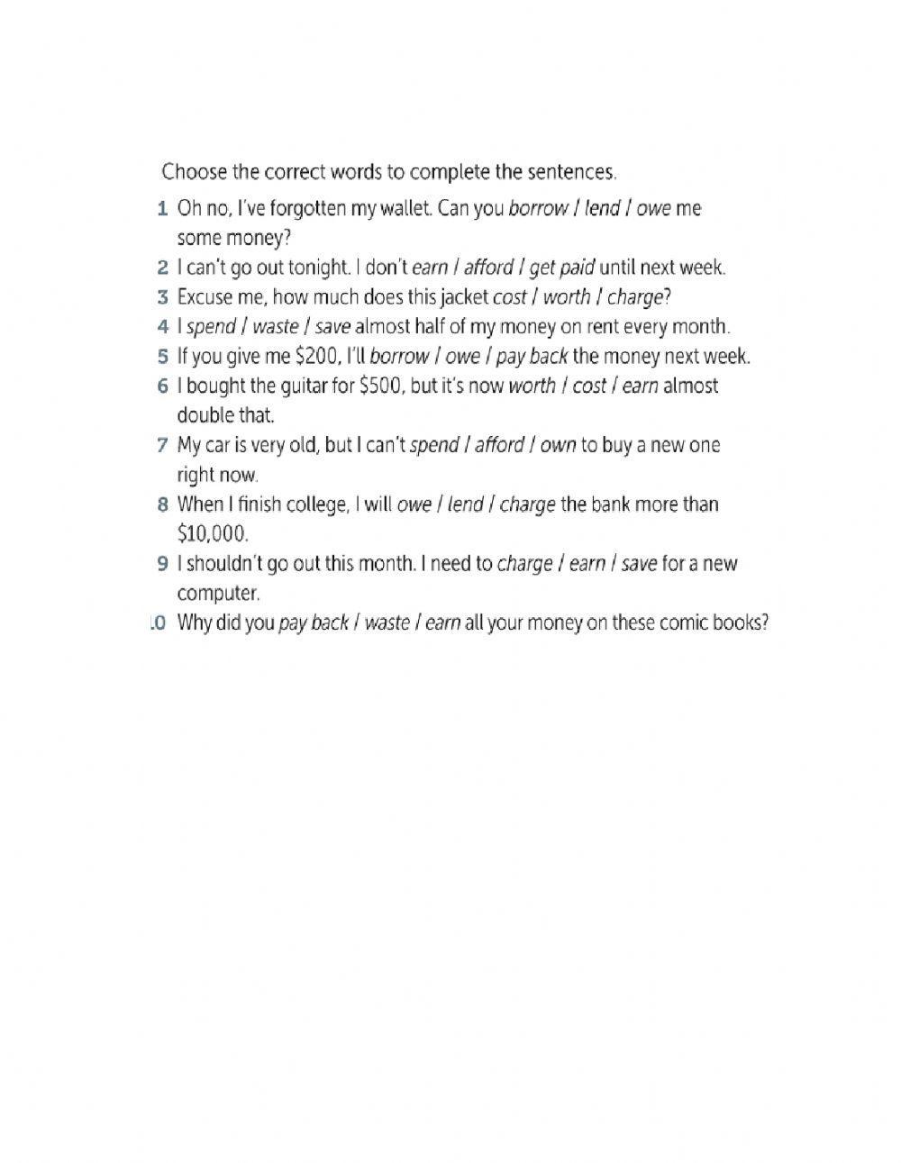 I 4 Unit 9A Vocabulary