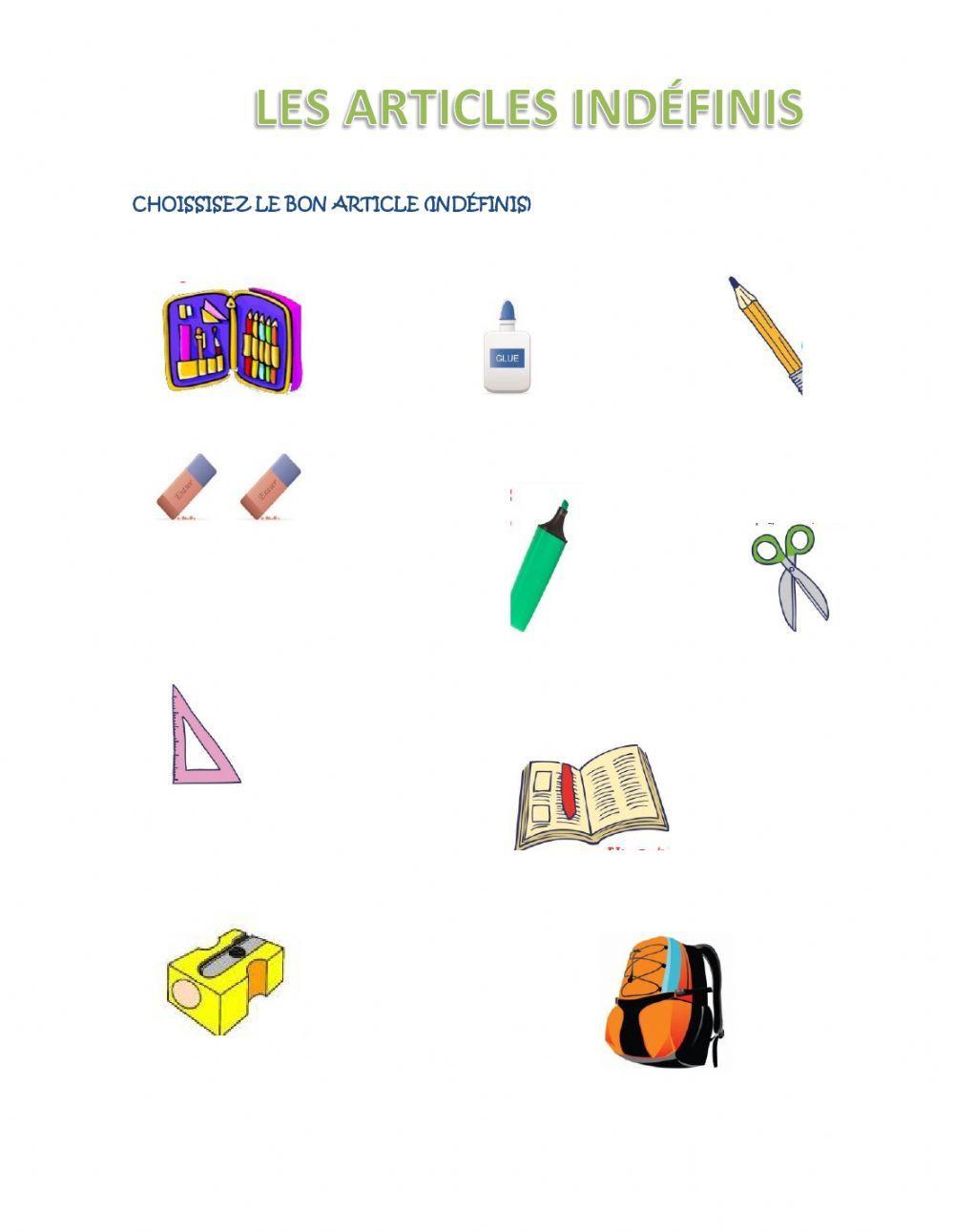 Les articles indéfinis