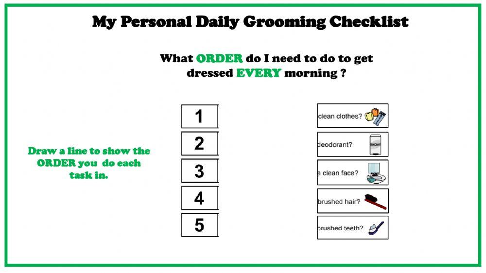 Daily Grooming Check list