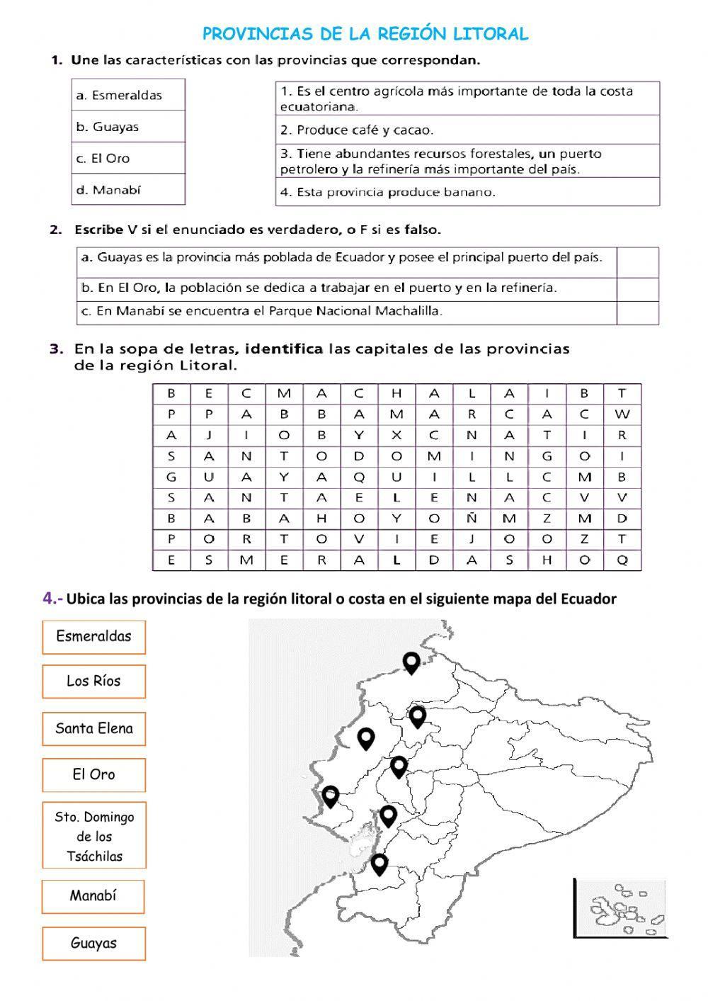 Provincias de la región Litoral del Ecuador