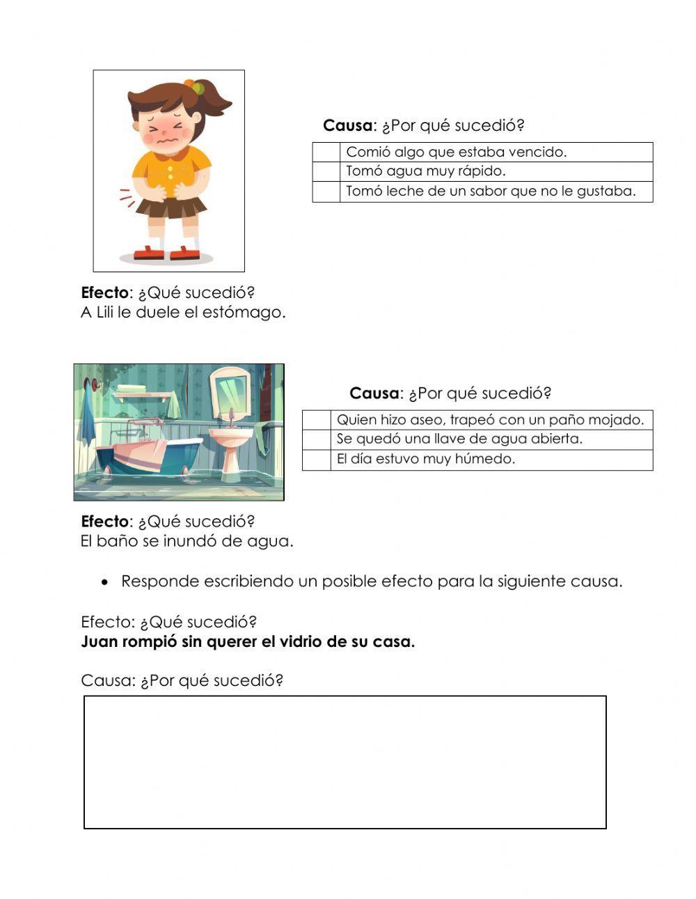 Reconocer causa y efecto.