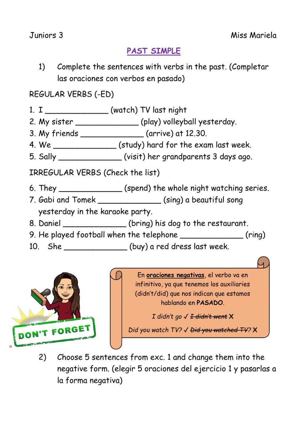 Past Simple-Juniors 3