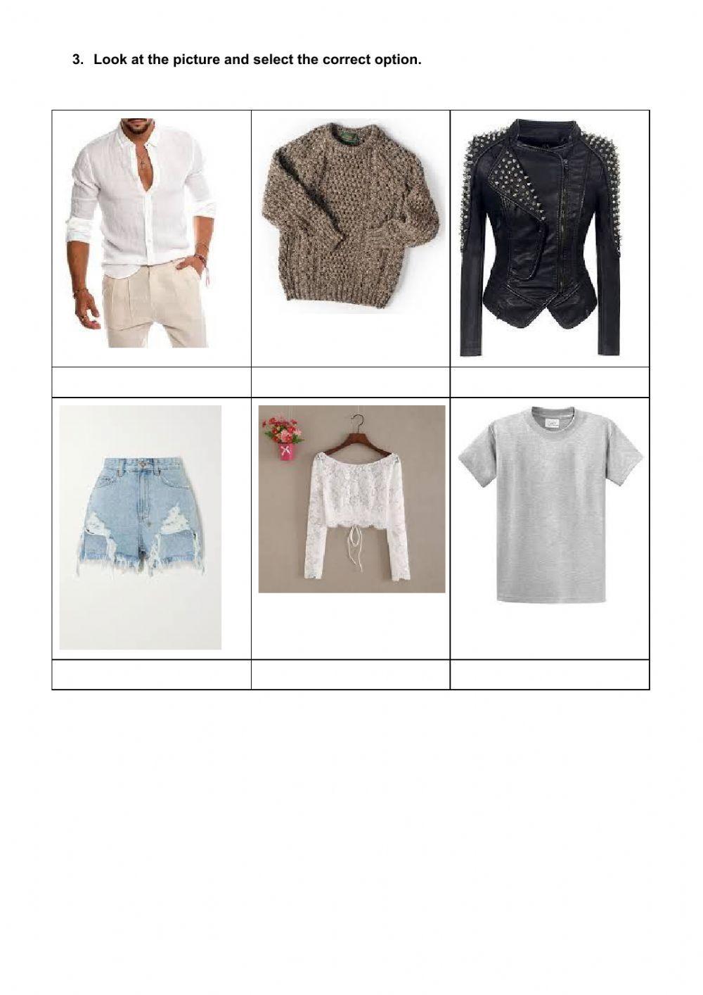 Clothes. Patterns and material