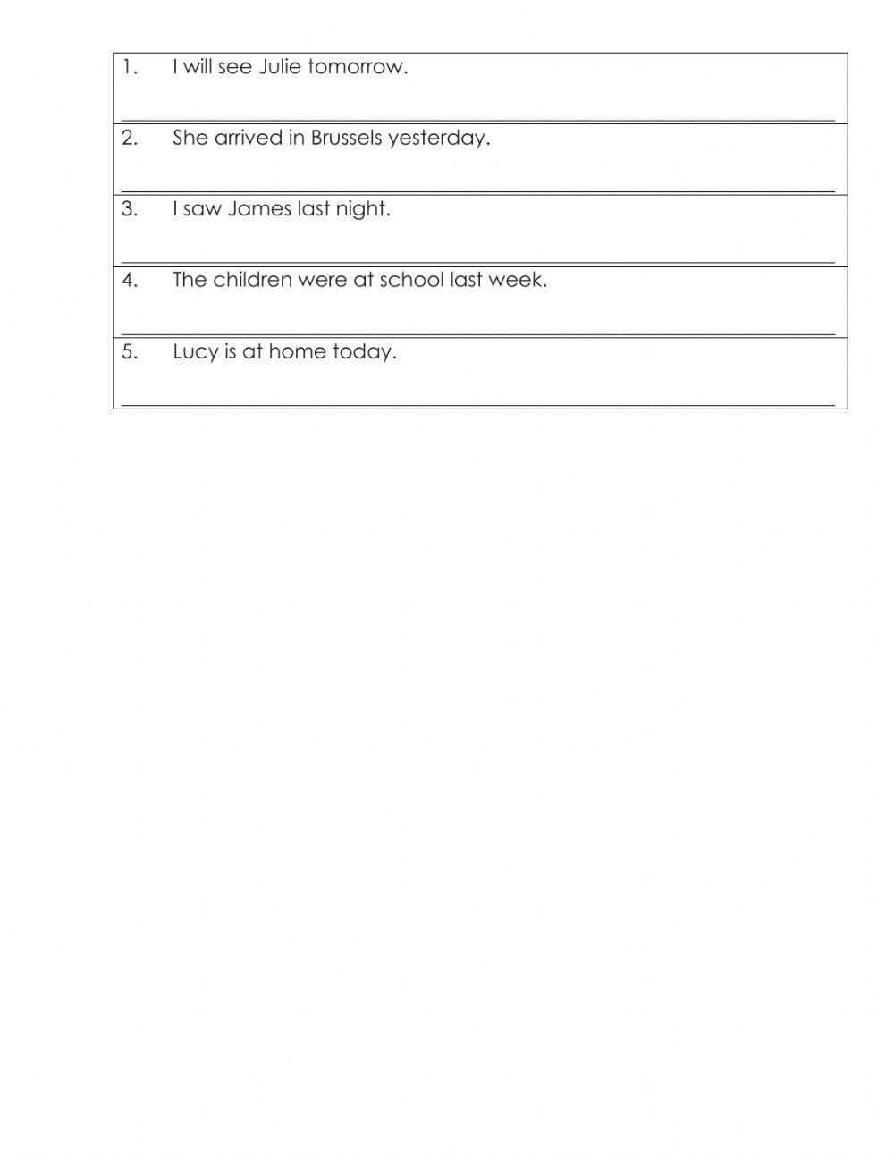 Time Expressions in Reported Speech