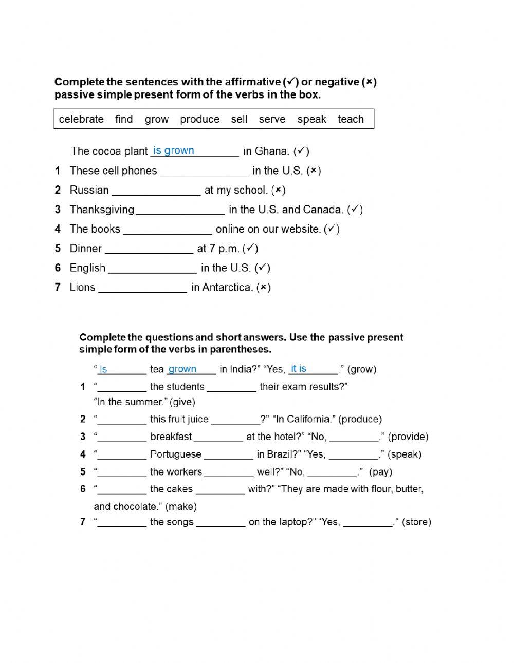 Passive voice present