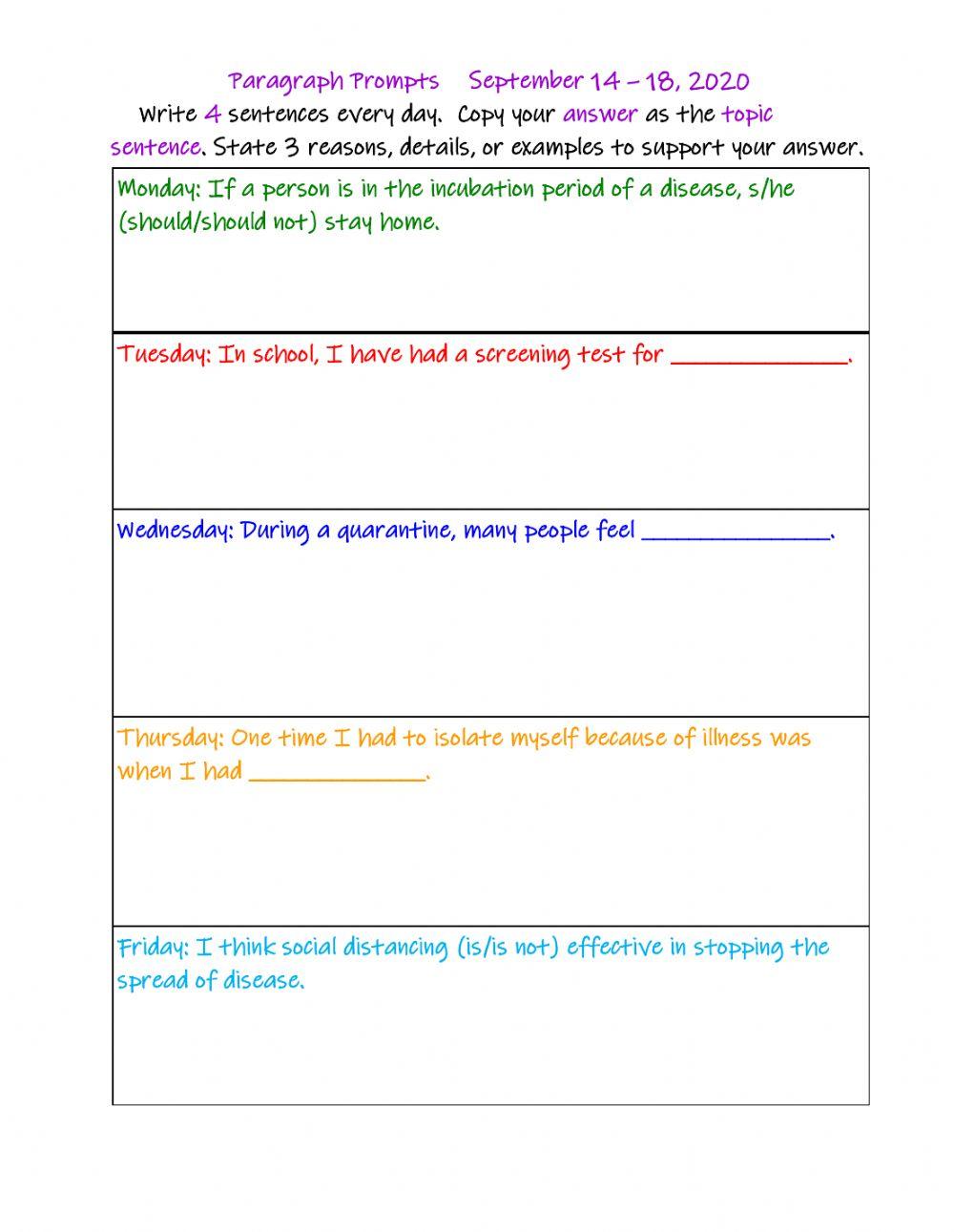 Coronavirus Writing Prompts 5
