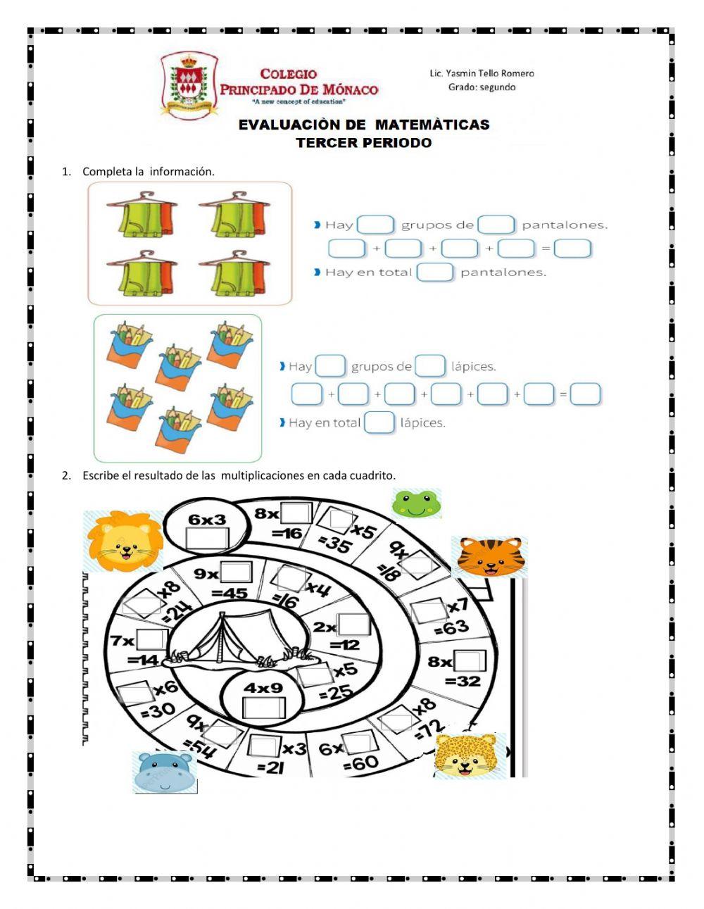 Evaluación de las tablas