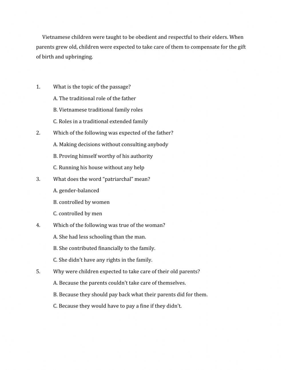 Lớp 9 - Unit 6 VIET NAM: THEN AND NOW-READING -