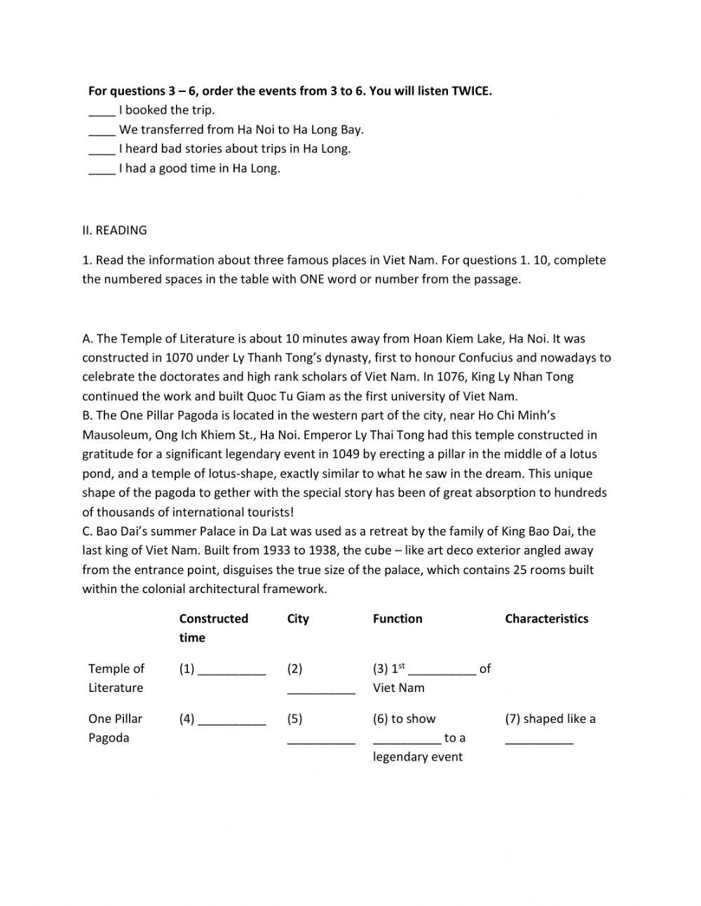 Lớp 9 - Kiểm tra cuối kỳ