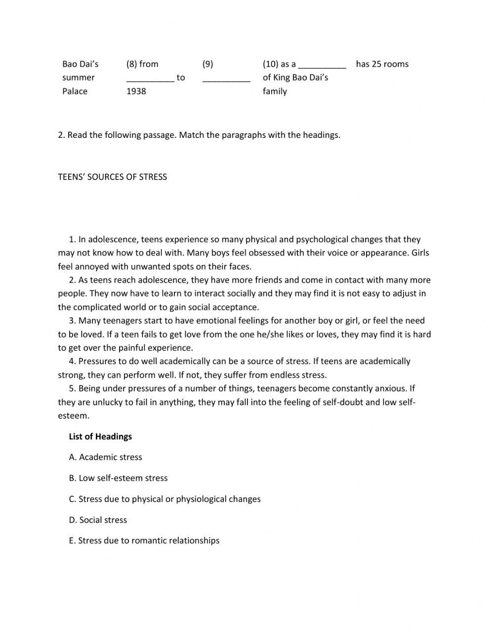 Lớp 9 - Kiểm tra cuối kỳ