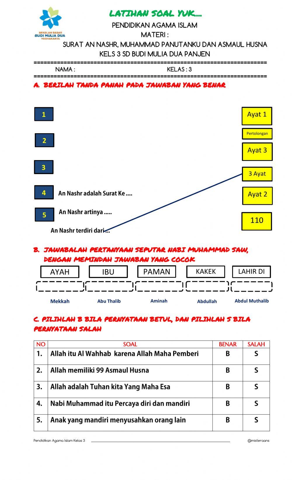 Latihan Soal Agama kelas 3