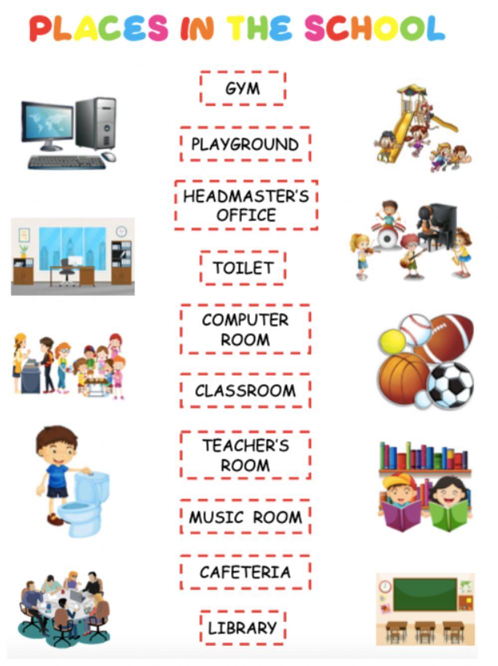 Rooms In School Worksheet