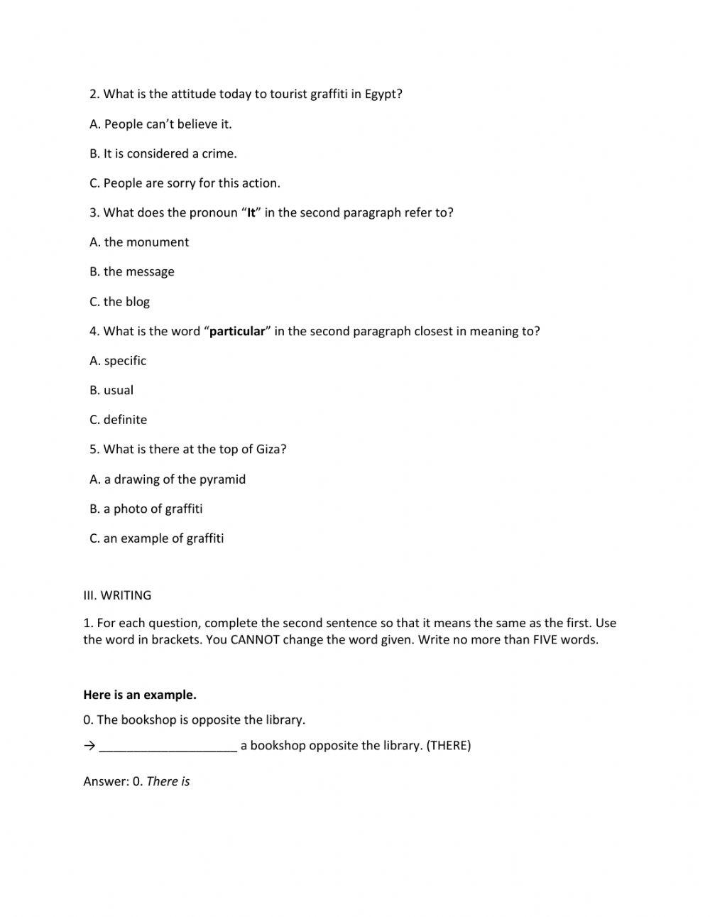 Lớp 9 - Kiểm tra 45 phút số 3 (Unit 7, 8)