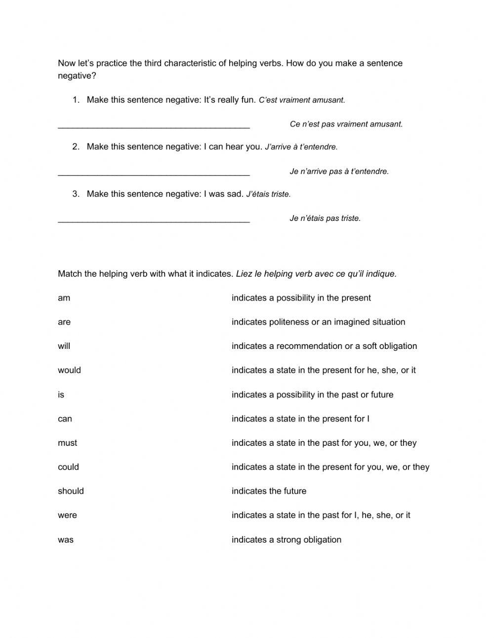 Peasy Cours Anglais - Les Questions Chapter 2 Worksheet