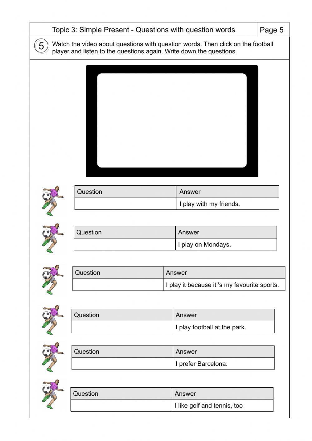 Questions with question words