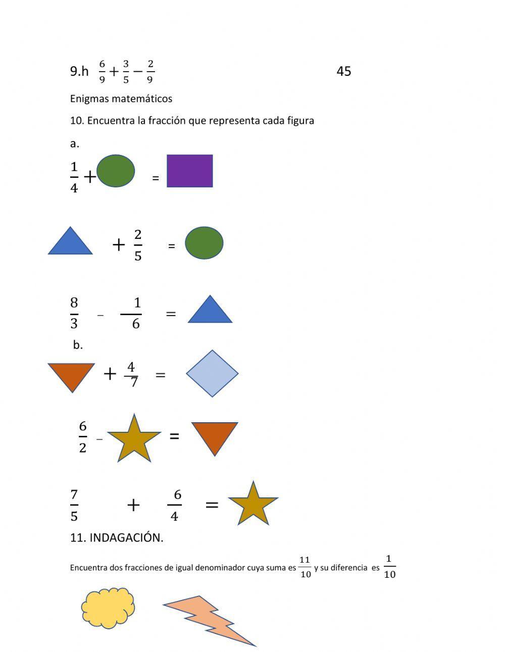 Suma y resta de fraciones