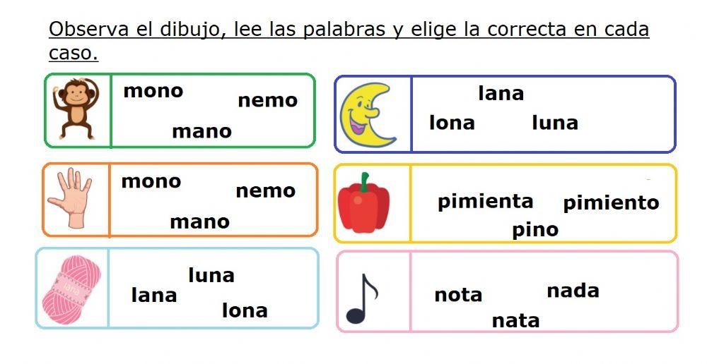 Leo y marco la palabra correcta