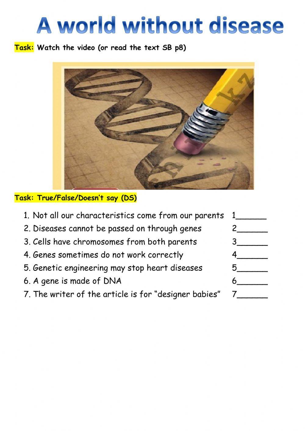 A WORLD WITHOUT DISEASE