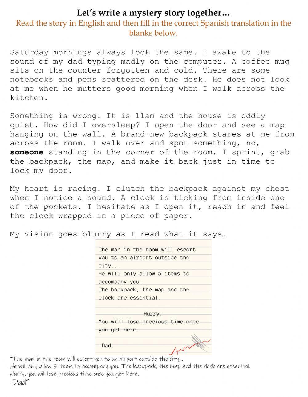 Spanish 1 Unit 1-2 live worksheet