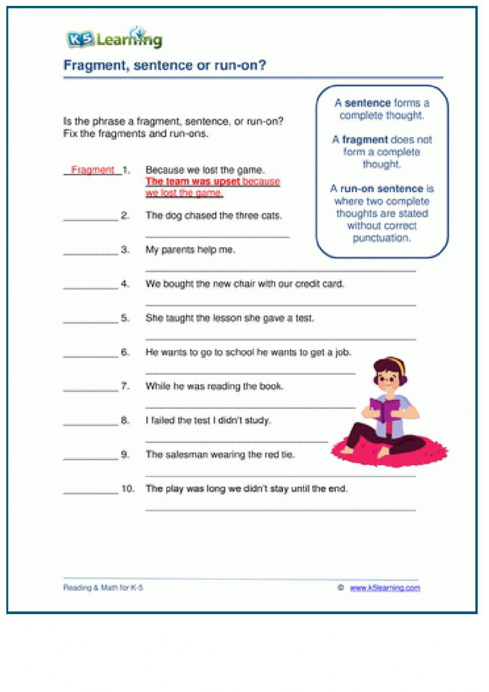 Fragmenr and run ons