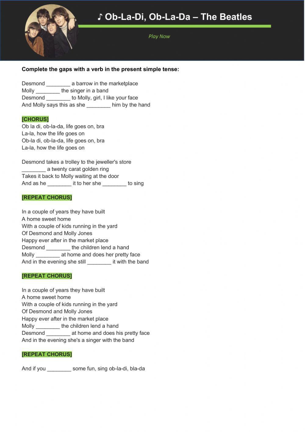 Present Simple with The Beatles