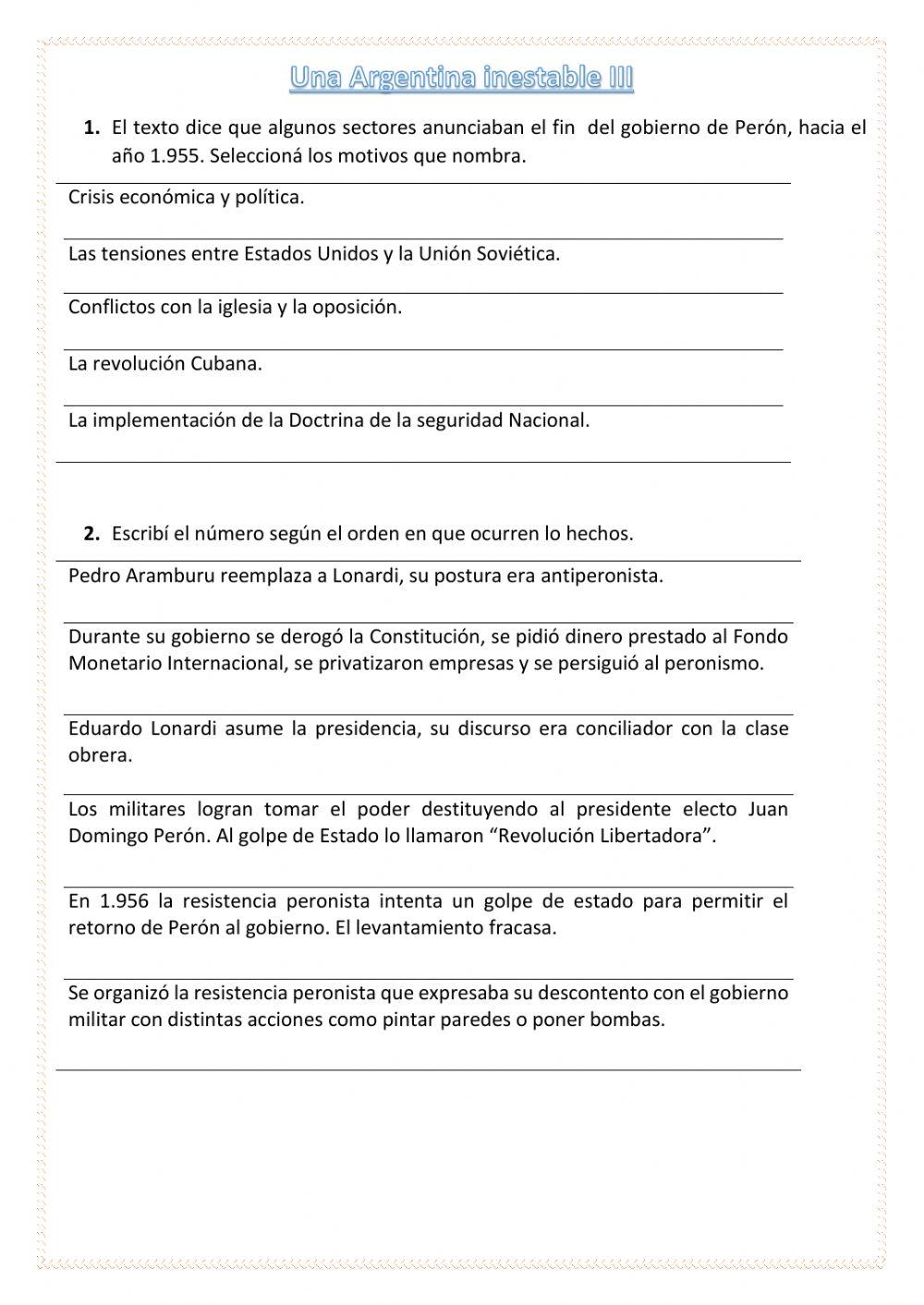 Una Argentina inestable III