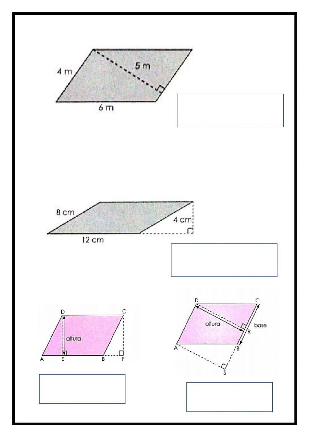 Área de paralelogramos