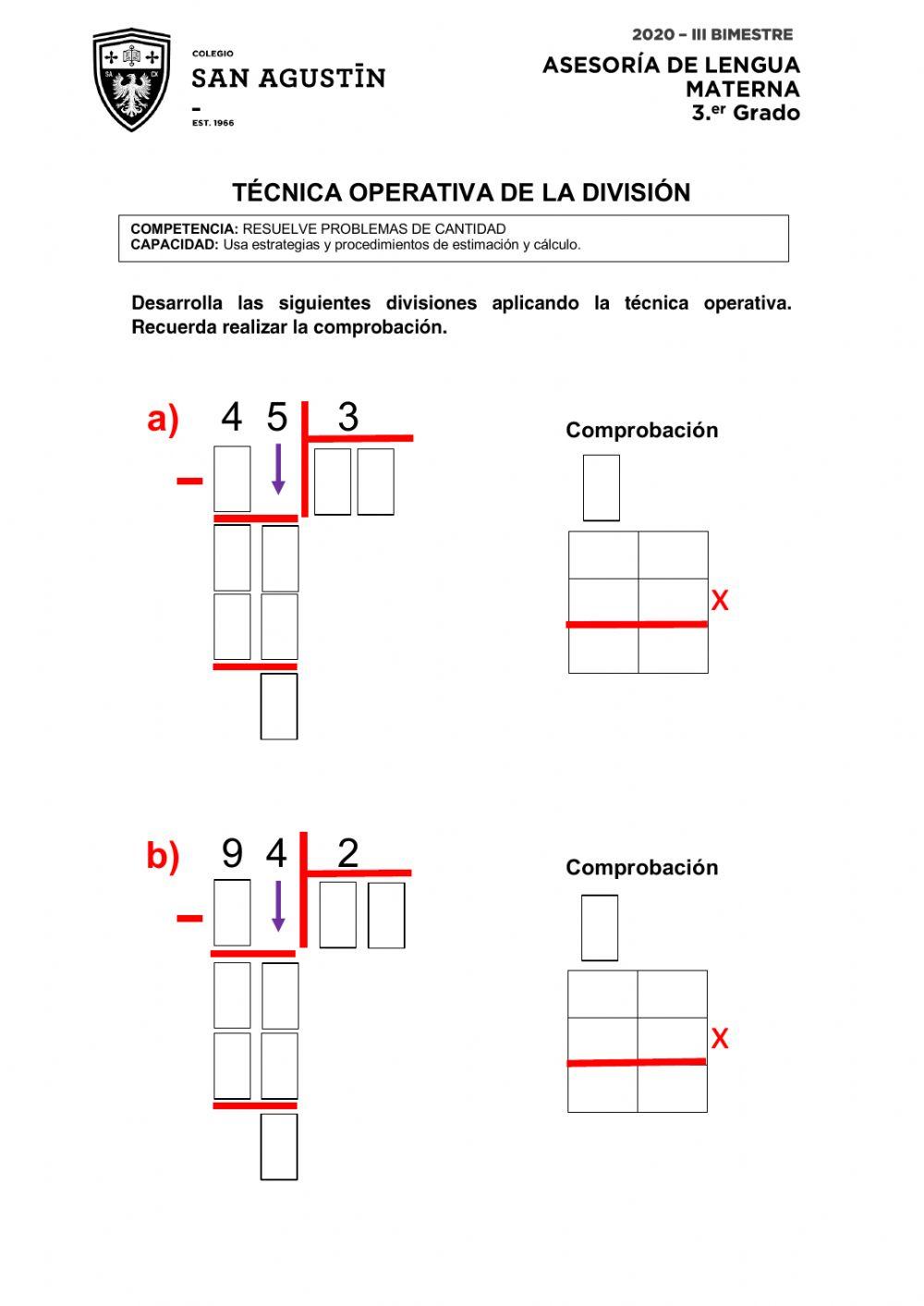 Técnica operativa de la división