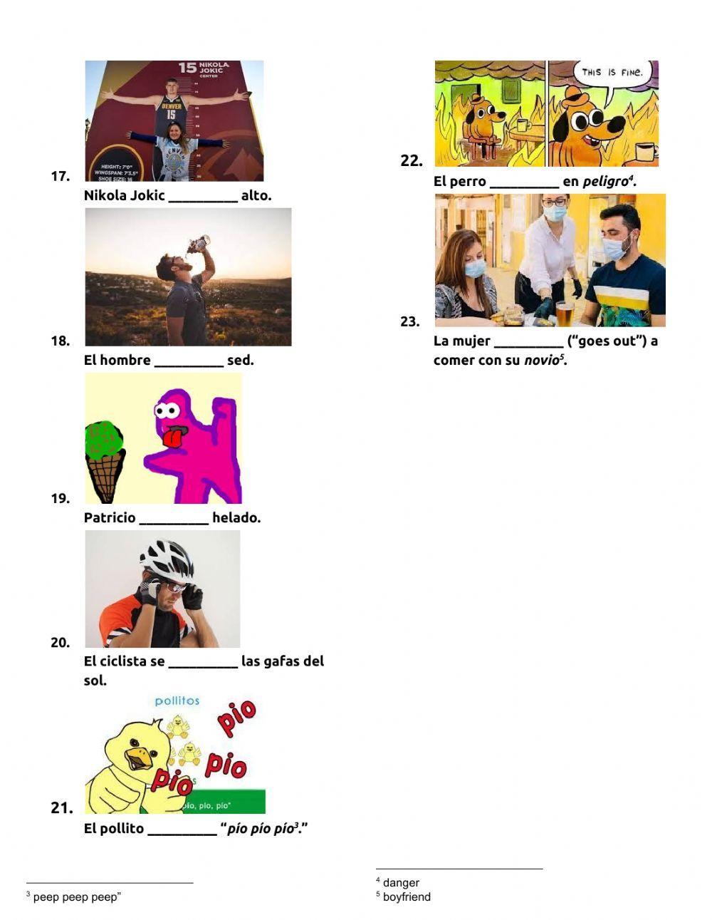 Sweet 16 Verbs Practice