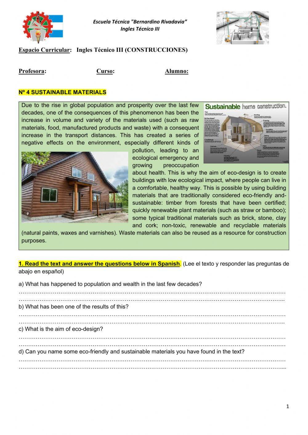 Sustainable materials